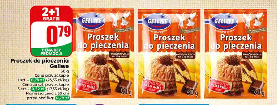 Proszek do pieczenia Gellwe promocja w Dino