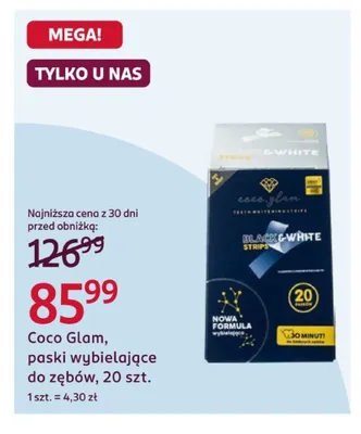 Paski wybielające do zębów Coco Glam promocja w Rossmann