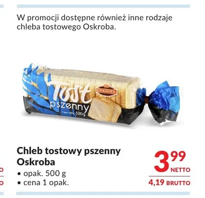 Chleb tostowy pszenny Oskroba promocja w Makro