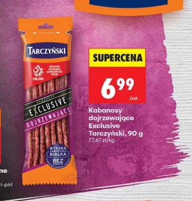 Kabanosy dojrzewające Exclusive Tarczyński promocja w Biedronka
