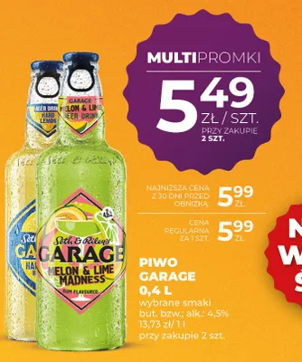 Piwo Garage promocja w Duży Ben