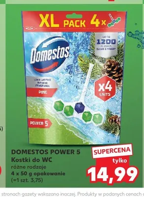 Kostki do WC Domestos Power 5 Pine promocja w Kaufland