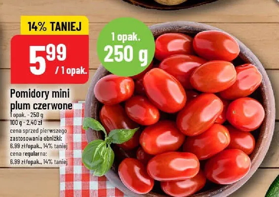 Pomidory mini plum czerwone promocja w POLOmarket