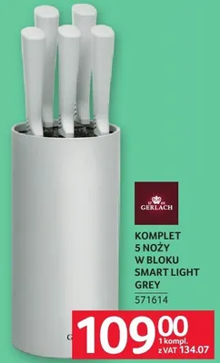 Komplet 5 noży w bloku Gerlach Smart Light Grey promocja w Selgros
