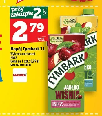 Napój Jabłko Mięta Tymbark promocja w TOPAZ
