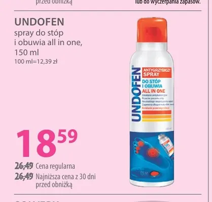 Spray do stóp i obuwia all in one Undofen promocja w Hebe