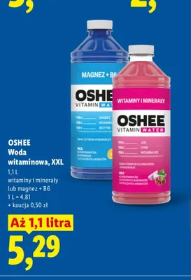 Woda witaminowa XXL witaminy i minerały Oshee promocja w Lidl