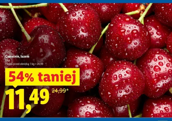 Czereśnie luzem promocja w Lidl