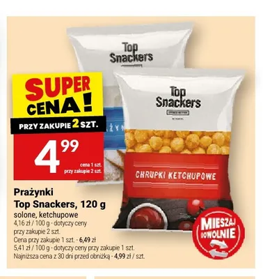 Prażynki Top Snackers ketchupowe promocja w Twój Market