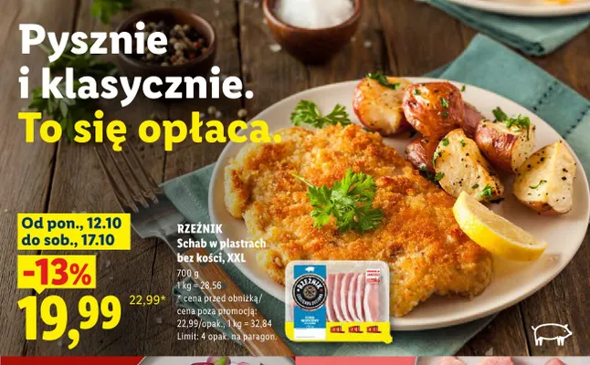 Schab w plastrach bez kości XXL Rzeźnik promocja w Lidl