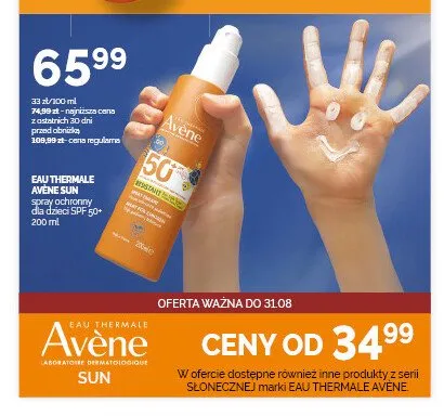 Spray ochronny dla dzieci SPF 50+ Eau Thermale Avène Sun promocja w Ziko Dermo