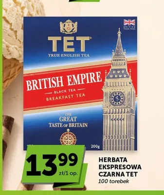 Herbata ekspresowa czarna TET British Empire promocja w ABC