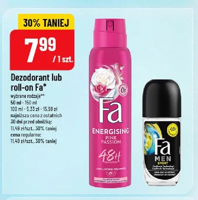 Dezodorant Fa Pink Passion promocja w POLOmarket