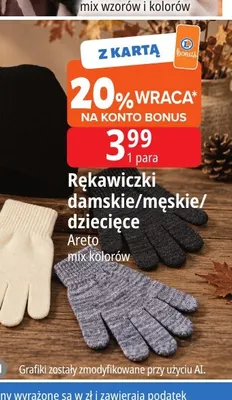 Rękawiczki męskie Areto promocja w Leclerc