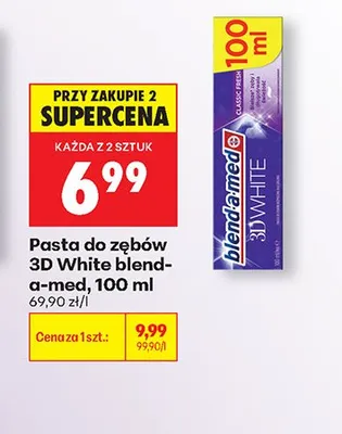 Pasta do zębów blend-a-med 3D White promocja w Biedronka