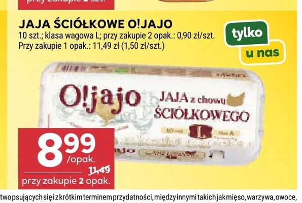 Jaja ściółkowe O!Jajo promocja w Stokrotka