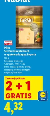 Ser carski w plastrach 2+1 GRATIS promocja w Lidl