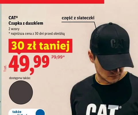 Czapka z daszkiem CAT promocja w Lidl