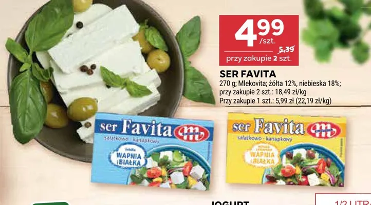 Ser Favita żółta Mlekovita 12% promocja w Stokrotka