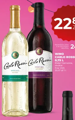 Wino Carlo Rossi Moscato Sweet White białe słodkie USA promocja w Duży Ben