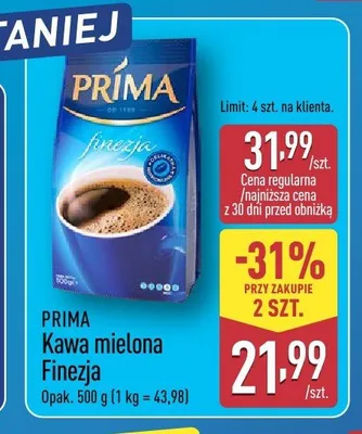 Kawa mielona Finezja Prima promocja w Aldi