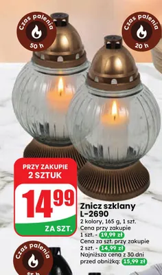 Znicz szklany L-2690 promocja w Dino