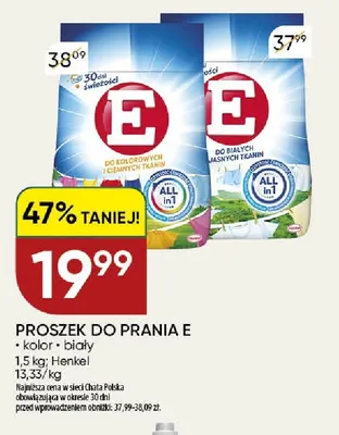 Proszek do prania E biały promocja w Chata Polska