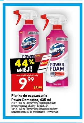 Pianka do czyszczenia Domestos Power Foam promocja w Twój Market
