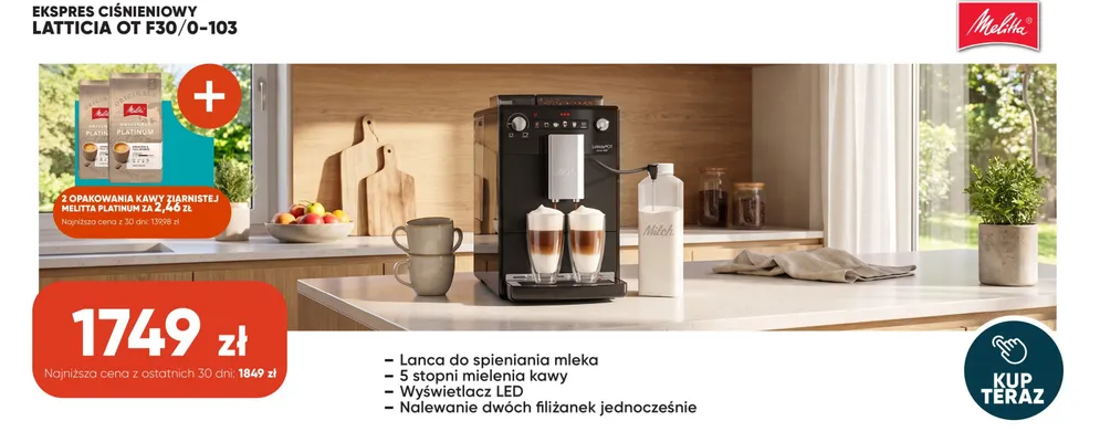 Ekspres ciśnieniowy Melitta Latticia Ot promocja w Max Elektro