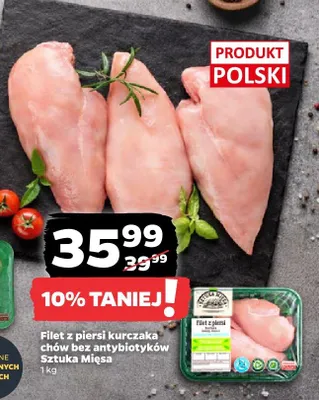 Filet z piersi kurczaka chów bez antybiotyków Sztuka Mięsa promocja w Netto