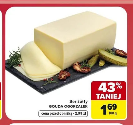 Ser żółty Gouda Ogorzałek promocja w Carrefour Market