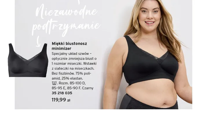 Miękki biustonosz minimizer Tchibo promocja w Tchibo