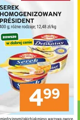 Serek homogenizowany Président truskawkowy promocja w Stokrotka