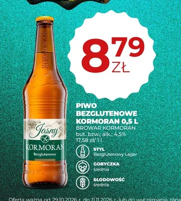 Piwo bezglutenowe Kormoran promocja w Duży Ben