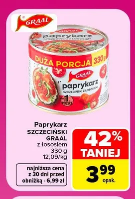 Paprykarz szczeciński Graal z łososiem promocja w Carrefour Market