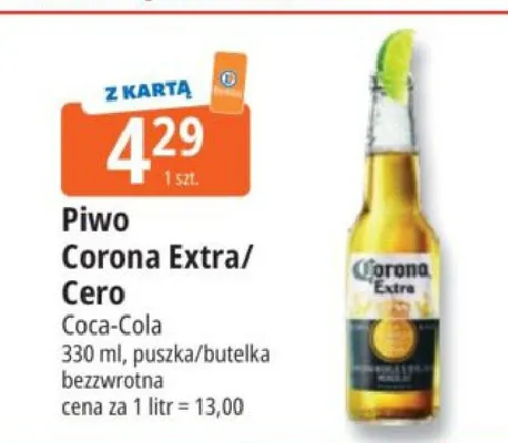 Piwo Corona Cero bezalkoholowe promocja w Leclerc