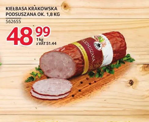 Kiełbasa krakowska podsuszana ZMB Białystok promocja w Selgros