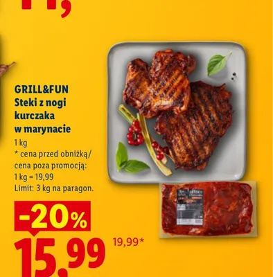Steki z nogi kurczaka w marynacie Grill & Fun promocja w Lidl
