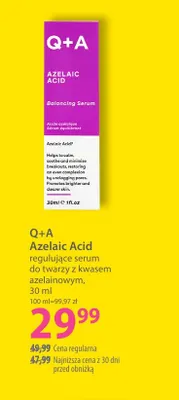 Regulujące serum do twarzy z kwasem azelainowym Q+A Azelaic Acid promocja w Hebe