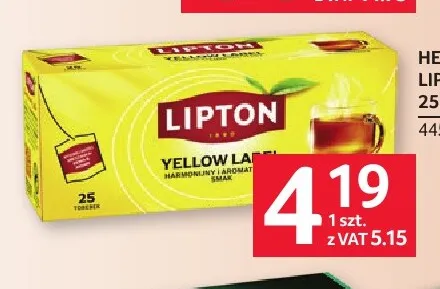 Herbata ekspresowa Lipton Yellow Label promocja w Selgros