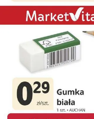 Gumka biała Auchan promocja w Marketvita