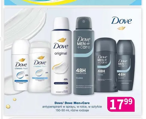 Antyperspirant roll-on Dove Men+Care Protection Clean promocja w Drogerie Polskie