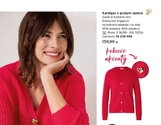 Kardigan o grubym splocie Tchibo promocja w Tchibo