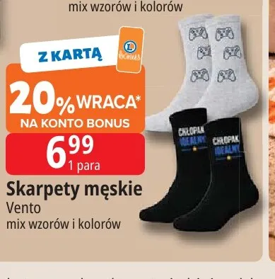 Skarpety męskie Vento promocja w Leclerc