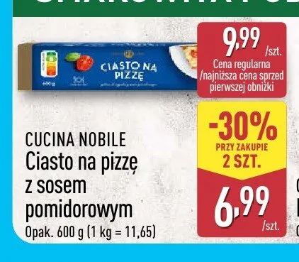 Ciasto na pizzę z sosem pomidorowym Cucina Nobile promocja w Aldi