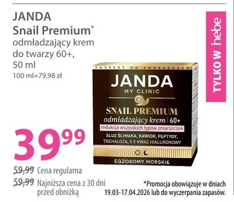 Odmładzający krem do twarzy 60+ promocja w Hebe