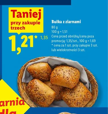 Bułka z ziarnami Piekarnia Lidla promocja w Lidl