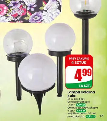 Lampa solarna kula promocja w Dino