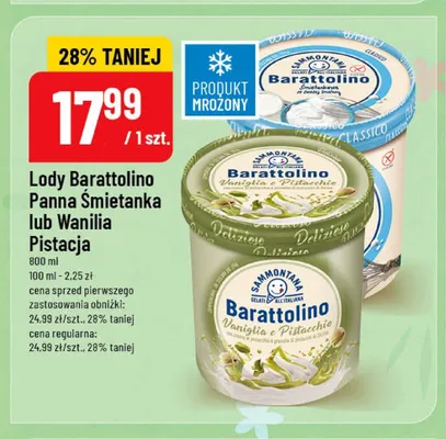 Lody Barattolino Wanilia Pistacja promocja w POLOmarket
