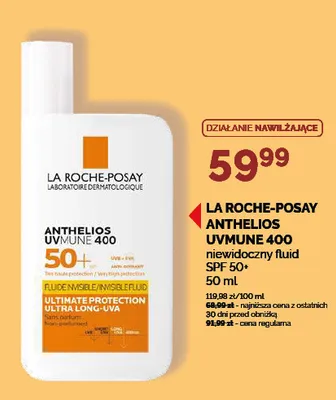 Niewidoczny fluid La Roche-Posay Anthelios Uvmune 400 SPF 50+ promocja w Ziko Dermo